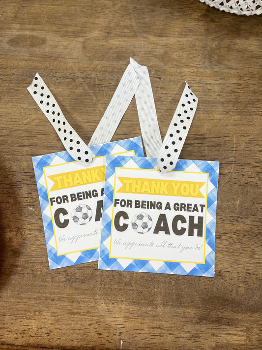 Coach Thank You Gift Tag